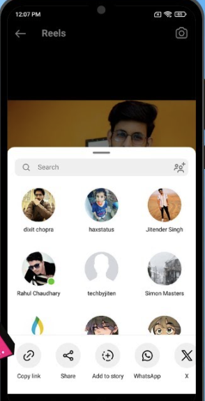 Copy Instagram link to download Reels